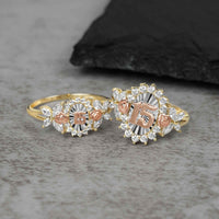 10k & 14k Gold Quinceanera Blingin Tricolor Ring
