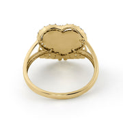 Back view of 10k 14k gold quinceanera two-tone heart wing ring.