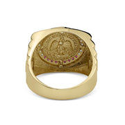 10k - 14k gold Centenario ring back view showing luxury-style band design