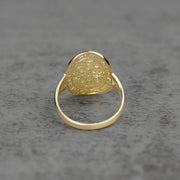 10k - 14k  oval shape saint benedict gold ring back view 