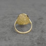 10k- 14k  Classic Saint Benedict Oval gold Ring back view 