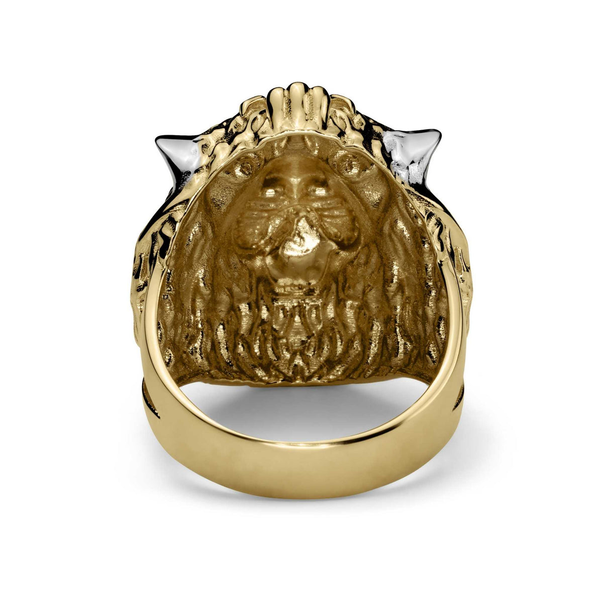 inside view of 10k & 14k Gold Classic Two-Tone Lion Ring showing the hollow back design.