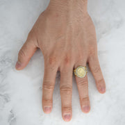 10k 14k gold twelve zodiac constellation signet men ring Aries hand view.