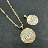 10k & 14k Gold Last Supper Two-tone Lightweight Pendant Necklace