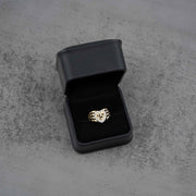 10k - 14k gold ring with a heart and number 15 design in an open black jewelry box 