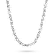 Man wearing a 4.5mm 24inch yellow gold two-tone classic ice chain necklace.