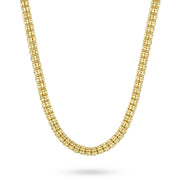 10k & 14k yellow gold solid classic ice chain necklace displayed on a white background.