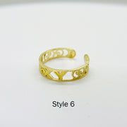 10k Gold Assorted Dainty Toe Ring with letter x and y design