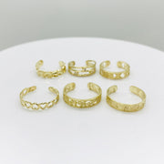 Set of 10k Gold Assorted Dainty Toe Ring