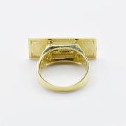 10k Gold ring Hundred Dollar Bill on a white background.