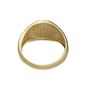Inner band and open-back structure of the 10k Gold Blin Round Signet Ring.