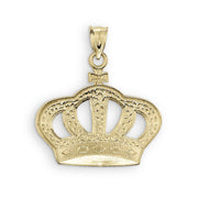 Back view of the 10k Gold Classic King Crown DC Pendant showing a flat, polished gold surface.