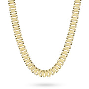 10k yellow gold Classic Rolex chain necklace displayed in a U-shape on white background.