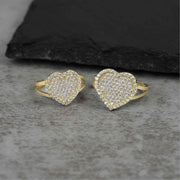 10k Gold Dazzling Heart White Cubic Zirconia Ring, product variation view.