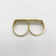 10k Gold Classic Flat Double Finger  Ring front view on a white background