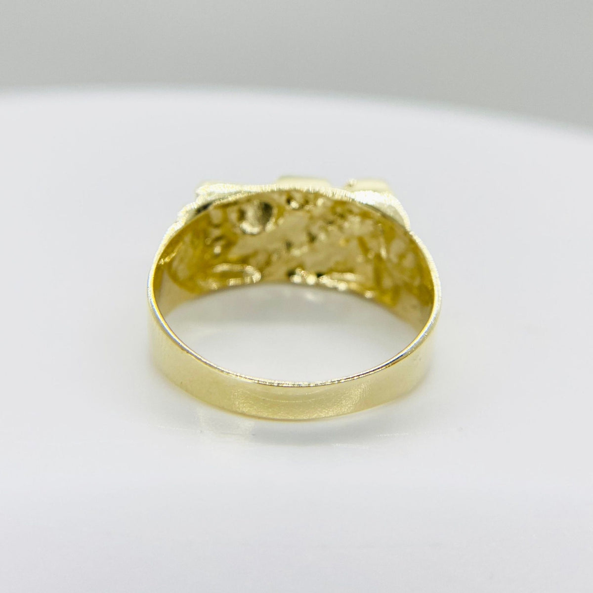 10k Gold Epoch Nugget Ring back view on a white background.