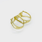 10k Gold two finger ring with i love you design back view on a white background
