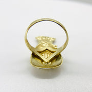 10k Gold ring with a Kali Loot Moneybag back view on a white background