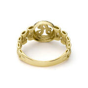 Inside view of 10k gold luxe round signet ring showing hollow back structure.