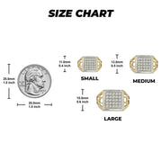 10k gold Nate square signet ring size chart with millimeter measurements.