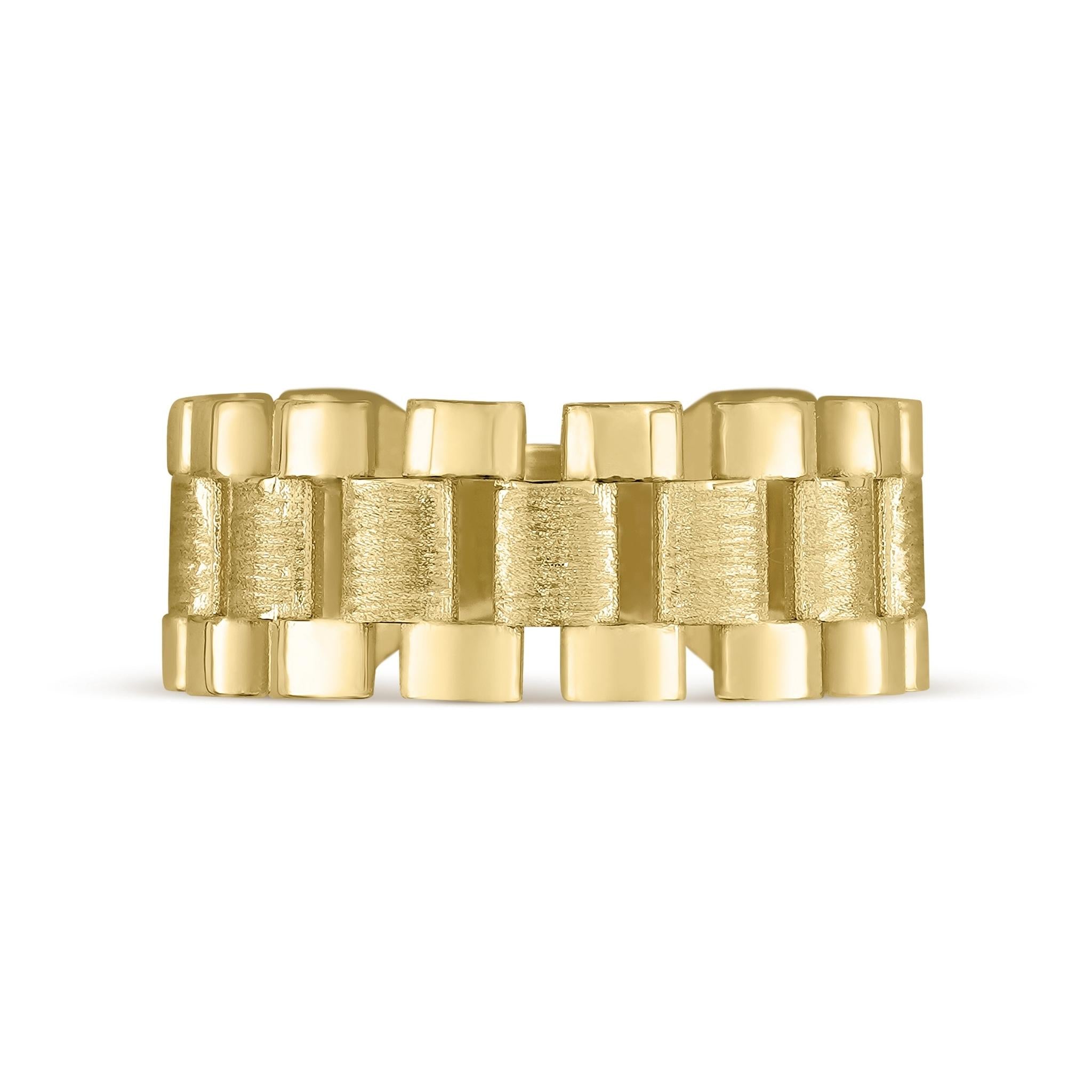 10k Gold Satin Rolex Band Ring – Nolters