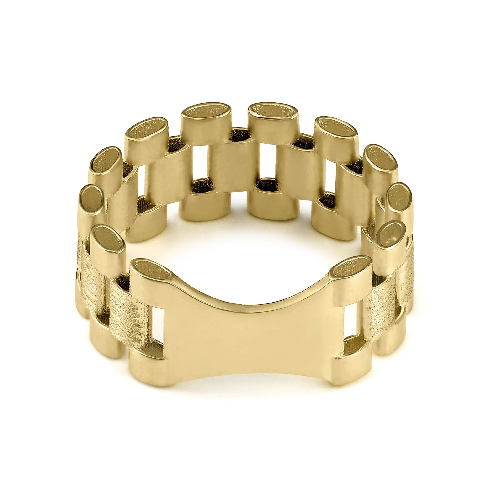 10k Gold Satin Rolex Band Ring – Nolters