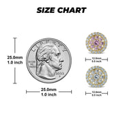 10k Gold Sone Round CZ Stud Earrings