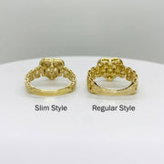 Two 10k gold Sparkle Heart, one slim and one regular style.