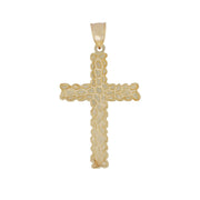 Detailed shot of the 10k Gold Vintage Nugget Cross Pendant on a white background.
