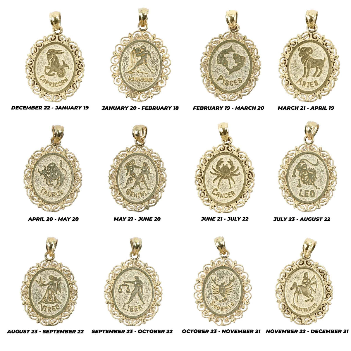 10k Gold Vyra Zodiac Pendant Necklace