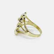 10k Gold Teddy Bear Ring side view on a white background