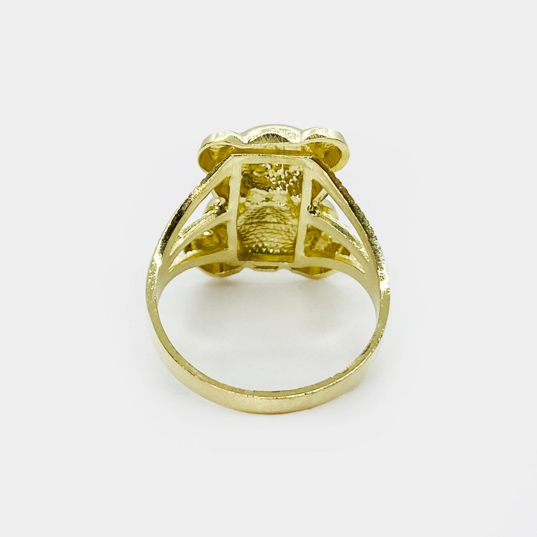 10k Gold Teddy Bear ring back view on a white background