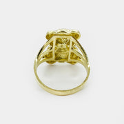 10k Gold Teddy Bear ring back view on a white background