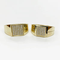 10k & 14k Gold Oath Square CZ Ring