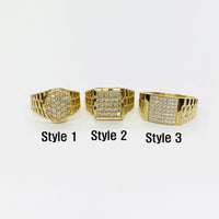 10k & 14k Gold Rollie Style CZ Ring