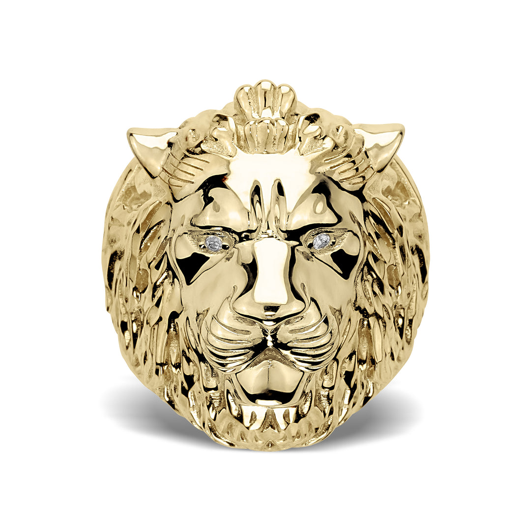 10k & 14k Gold Classic One-Tone Lion Ring
