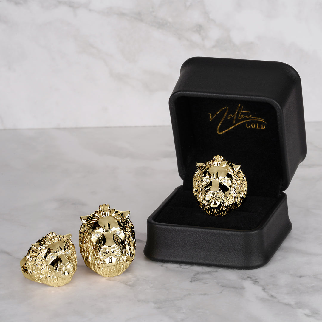 10k & 14k Gold Classic One-Tone Lion Ring