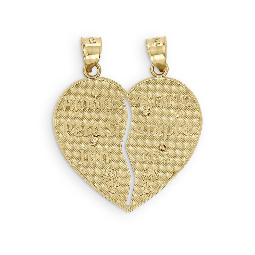 10k & 14k Gold Te Amo Breakable Heart Pendant