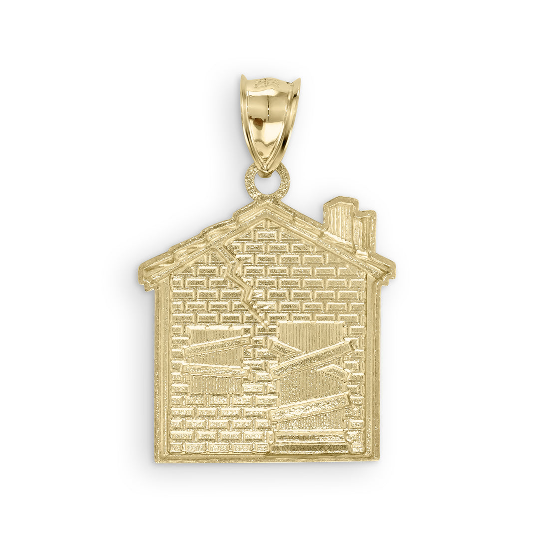 10k Gold Trap House DC Pendant