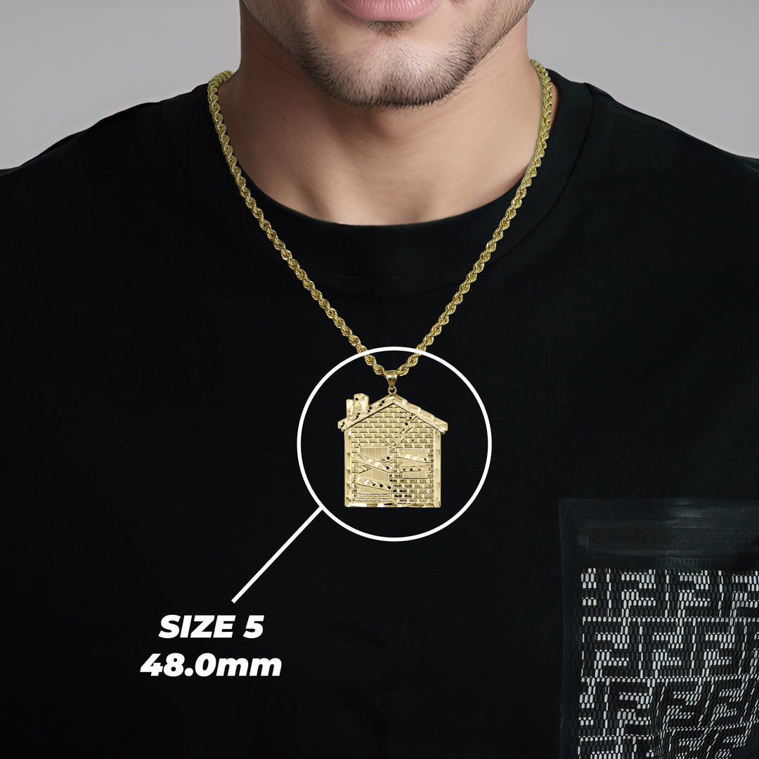 10k Gold Trap House DC Pendant