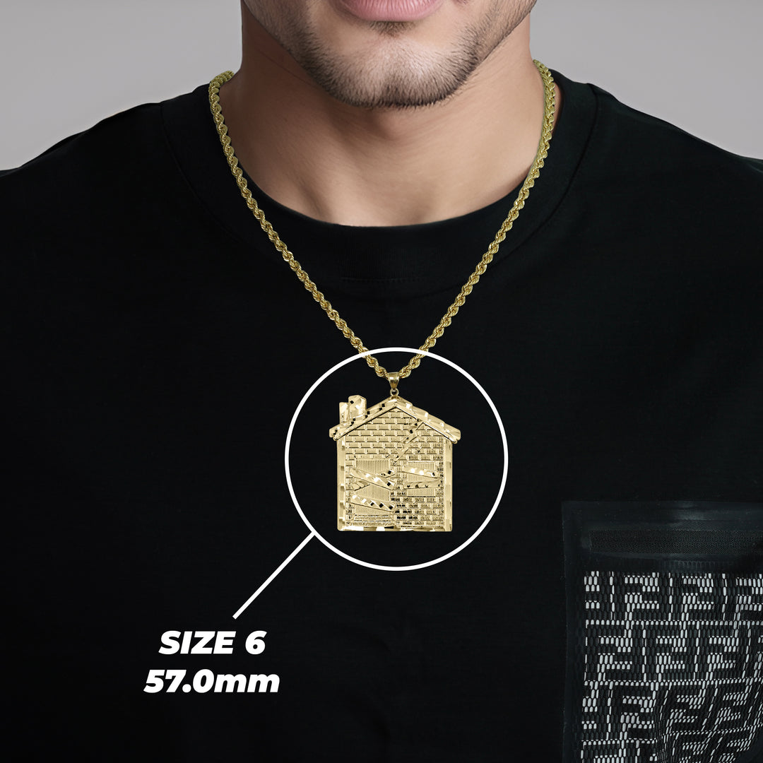 10k Gold Trap House DC Pendant