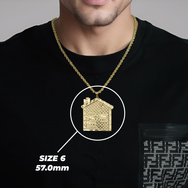 10k Gold Trap House DC Pendant