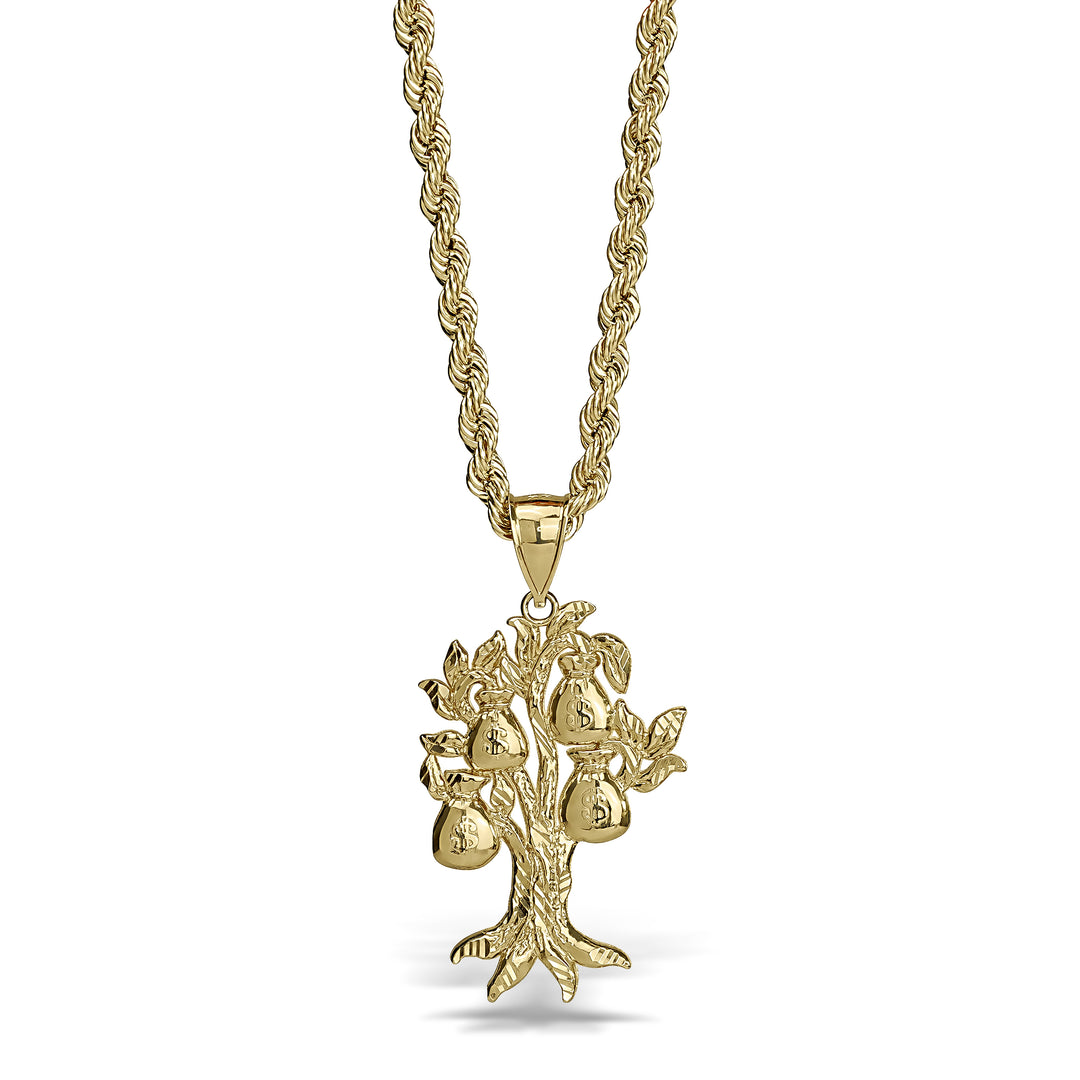 money bag tree 10k Gold Vintage Money Bag Tree Pendant Size 3 (46.0mm)