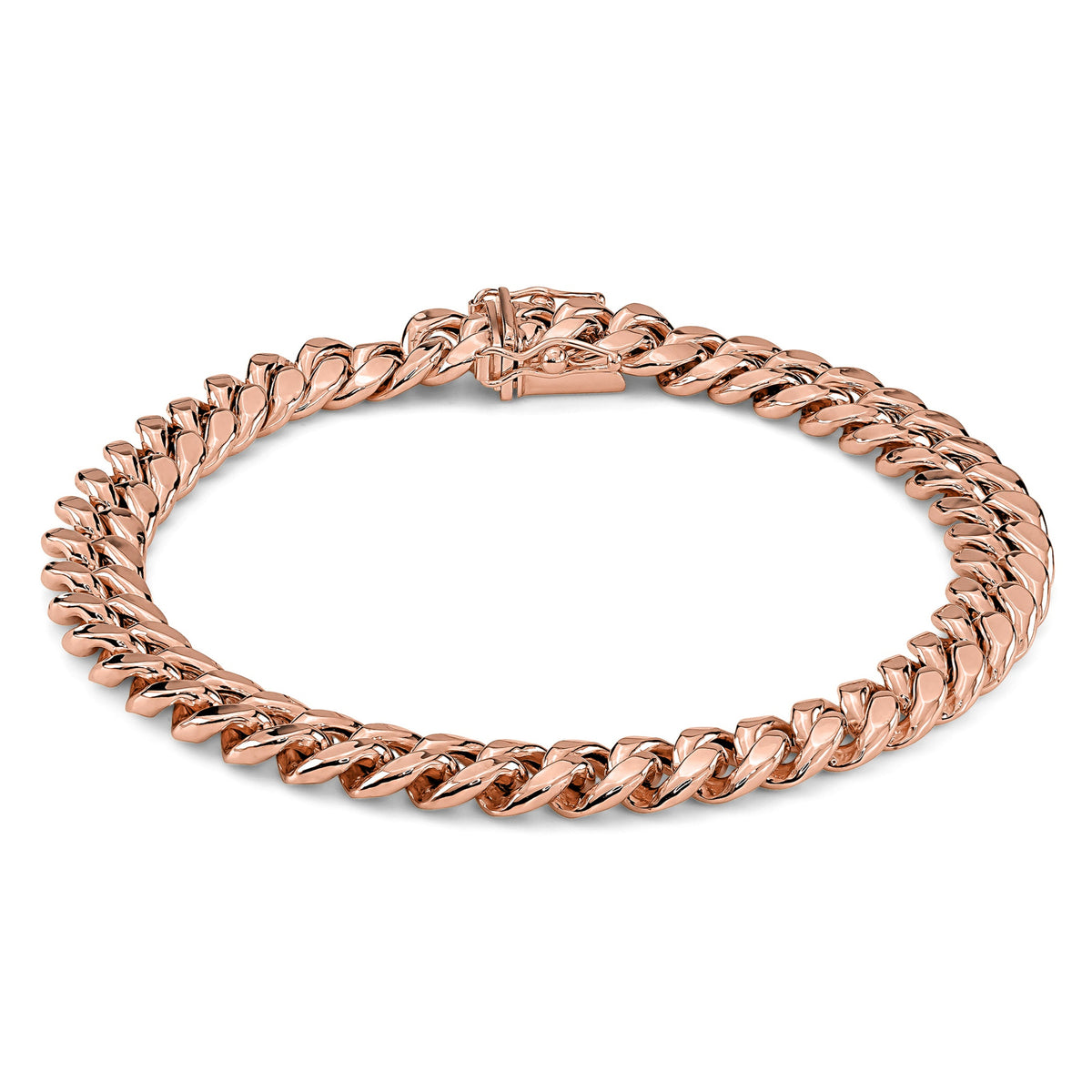 10k Rose Gold Classic Miami Cuban Bracelet/Anklet (Solid)
