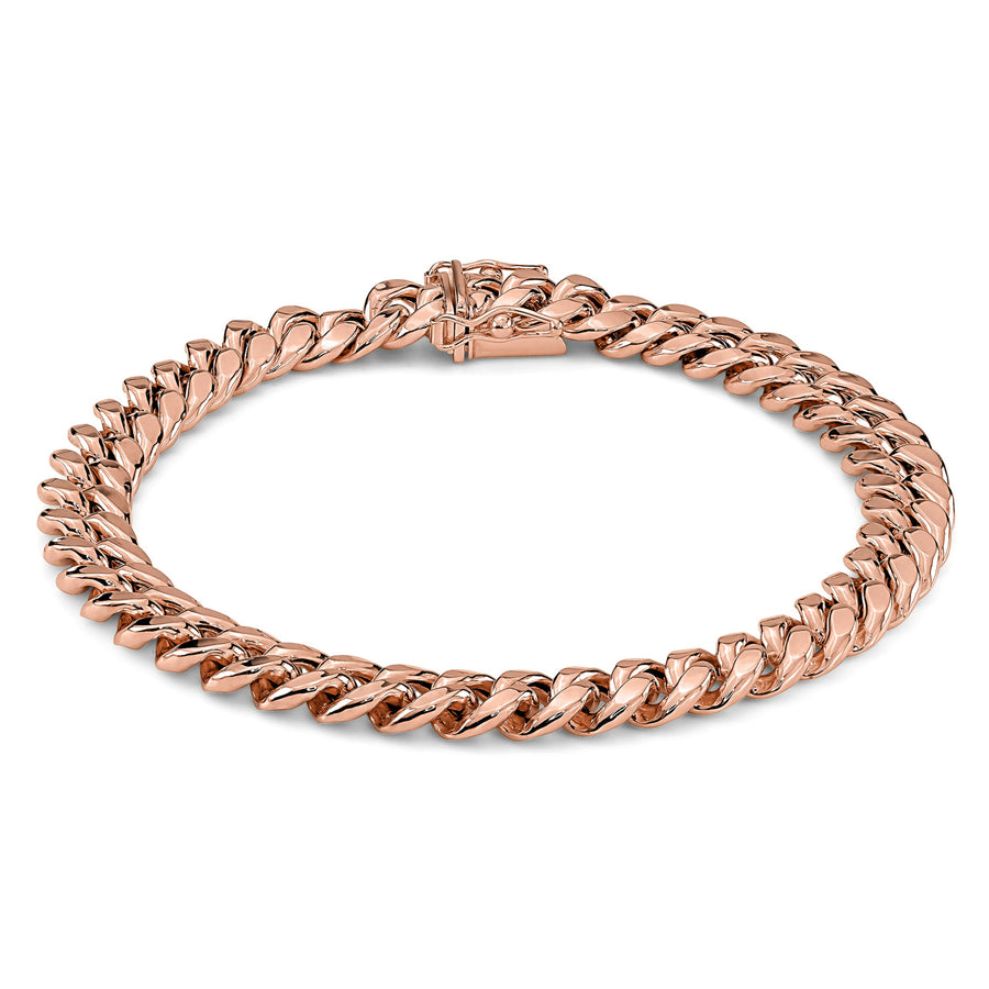 10k Rose Gold Classic Miami Cuban Bracelet/Anklet (Solid)
