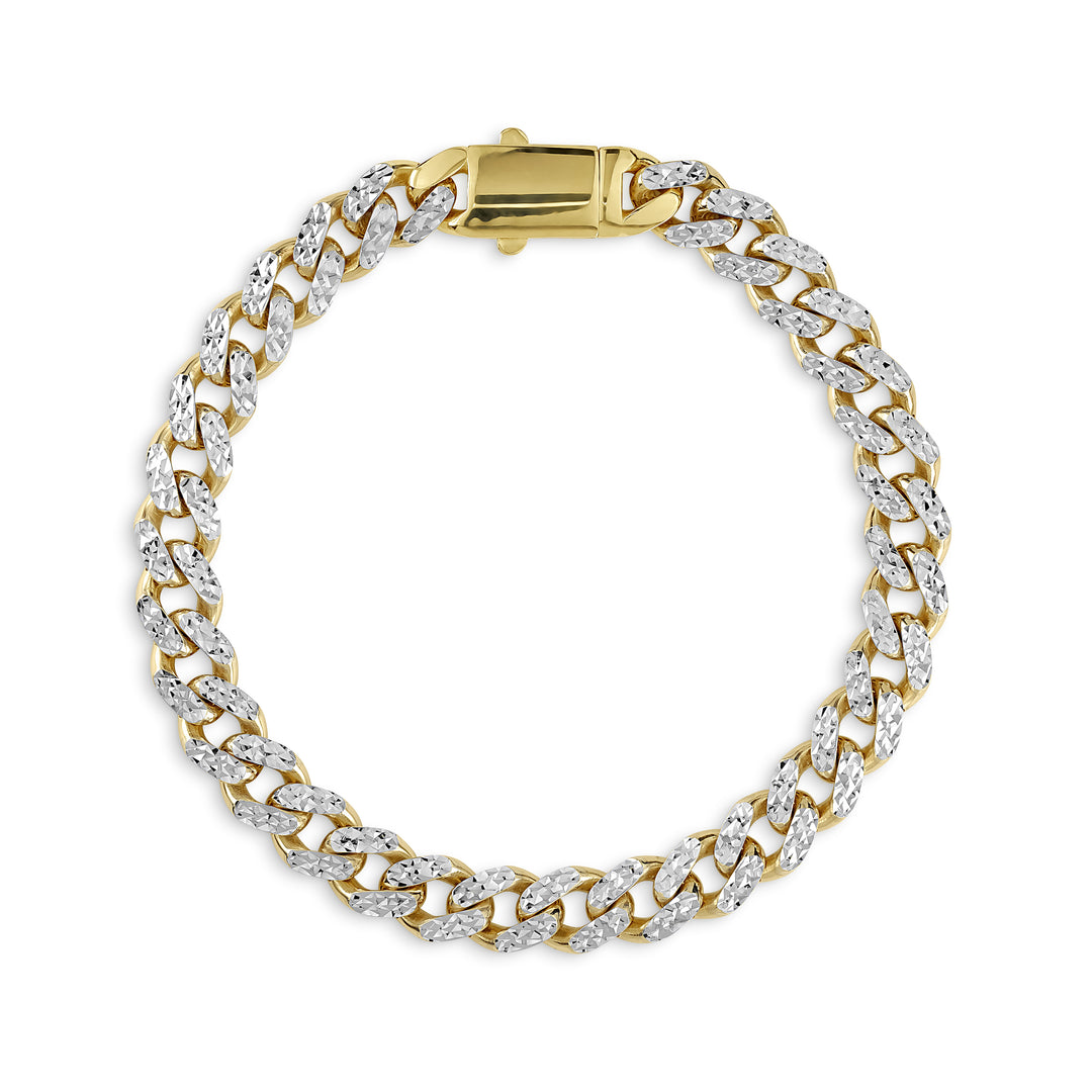 10k & 14k Gold DC Monaco Miami Cuban Chain Bracelet (Hollow)