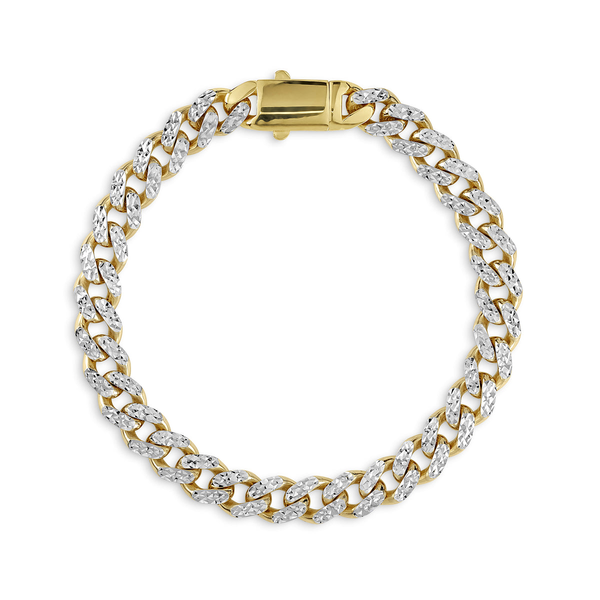10k & 14k Gold DC Monaco Miami Cuban Chain Bracelet (Hollow)