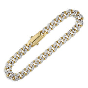 10k & 14k Gold DC Monaco Miami Cuban Chain Bracelet (Hollow)