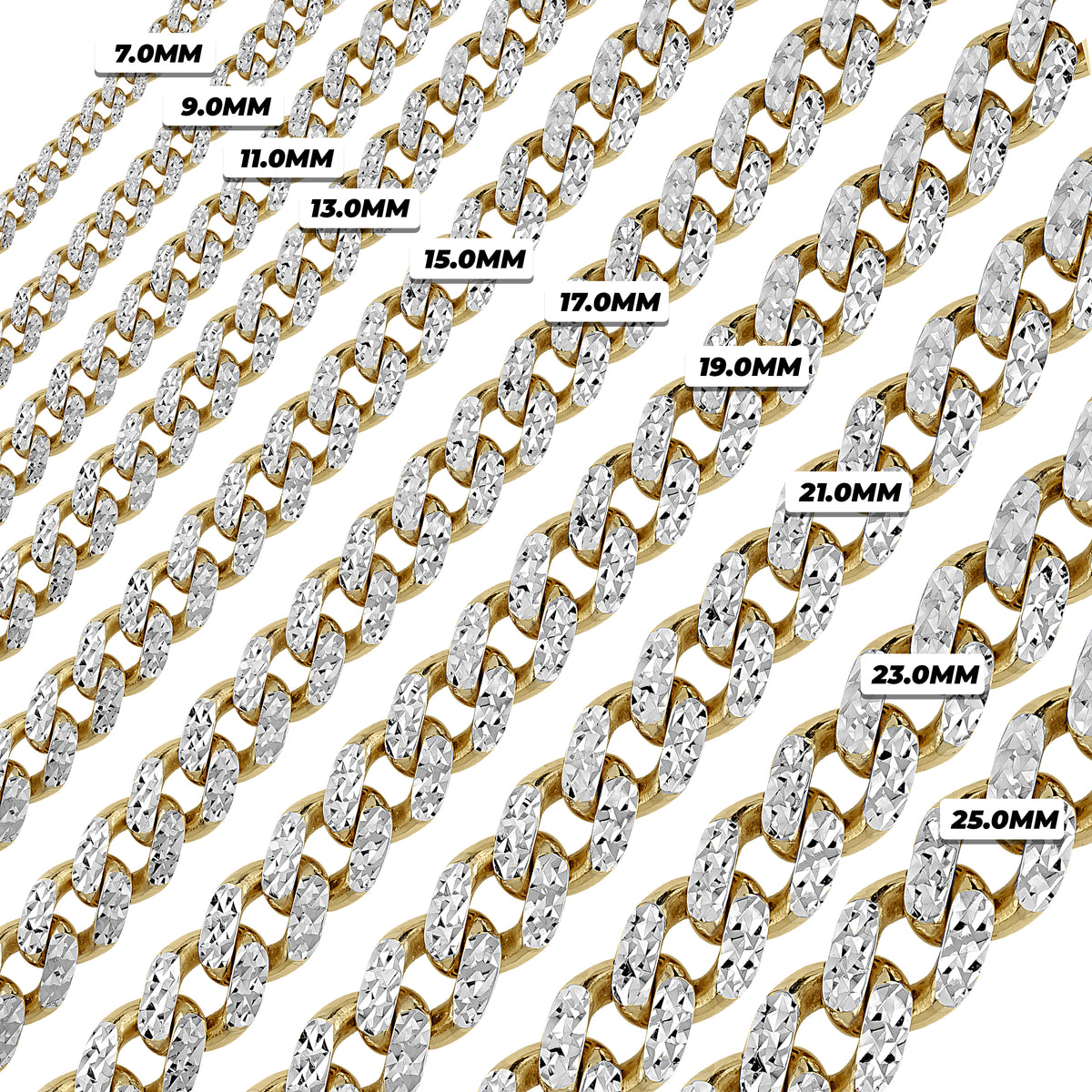 10k & 14k Gold DC Monaco Miami Cuban Chain Bracelet (Hollow)