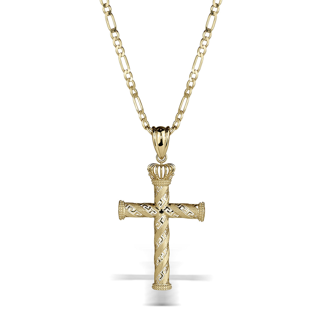 10k 14k Gold Loyal Greek Key Cross Pendant – Nolters